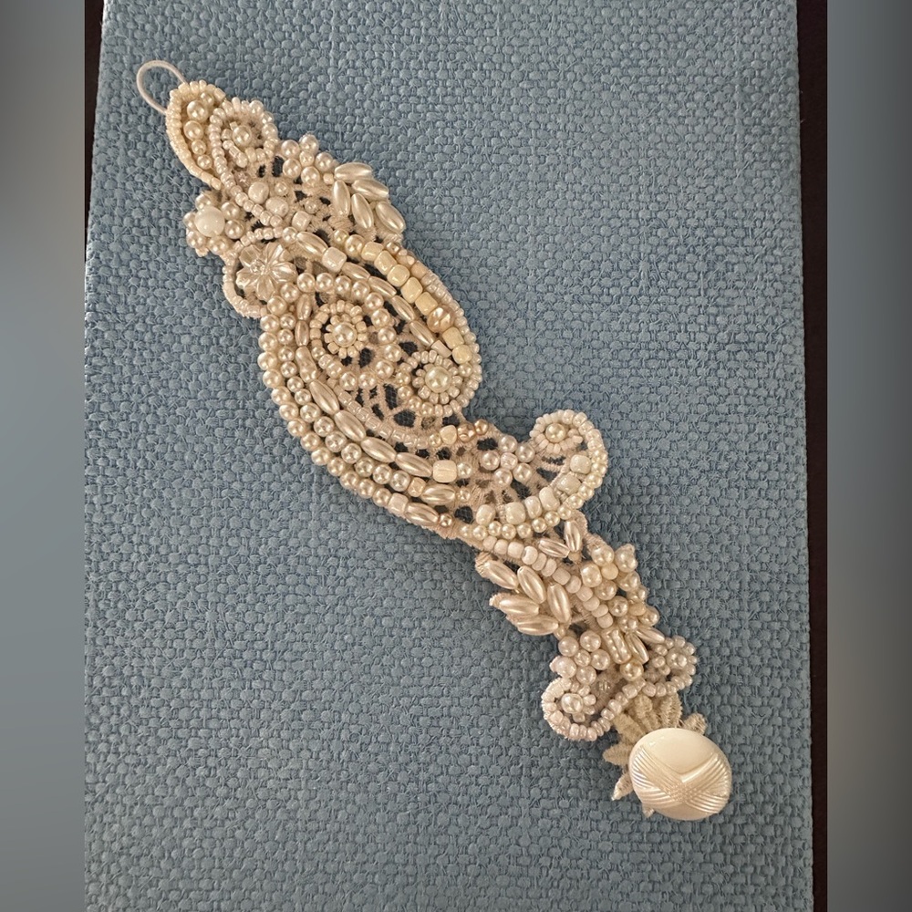 Boho Pearl Cuff or Wedding Dress Bracelet 🐚👰‍♀️